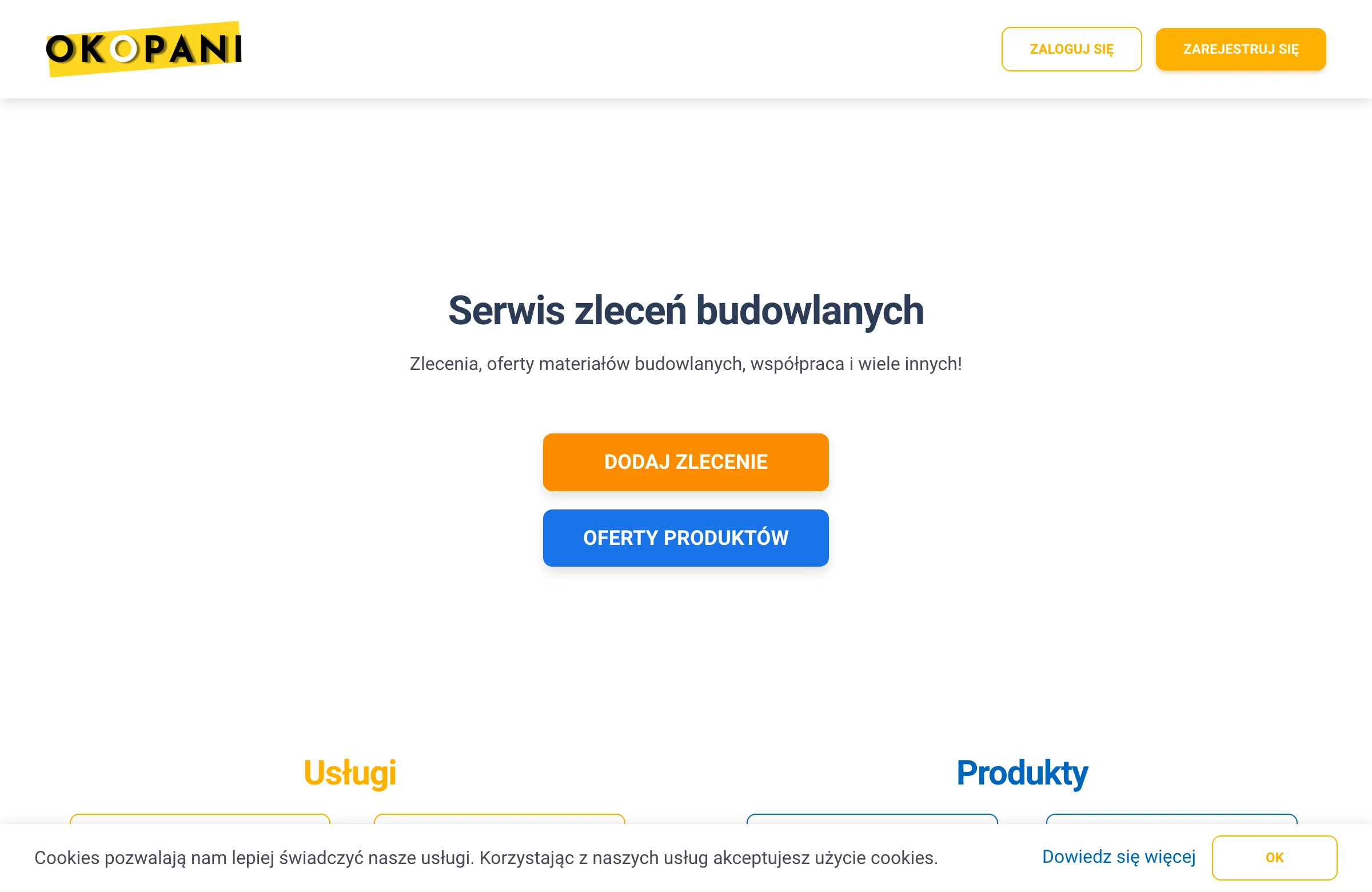 Okopani platforma łącząca klientów z wykonawcami usług budowlanych